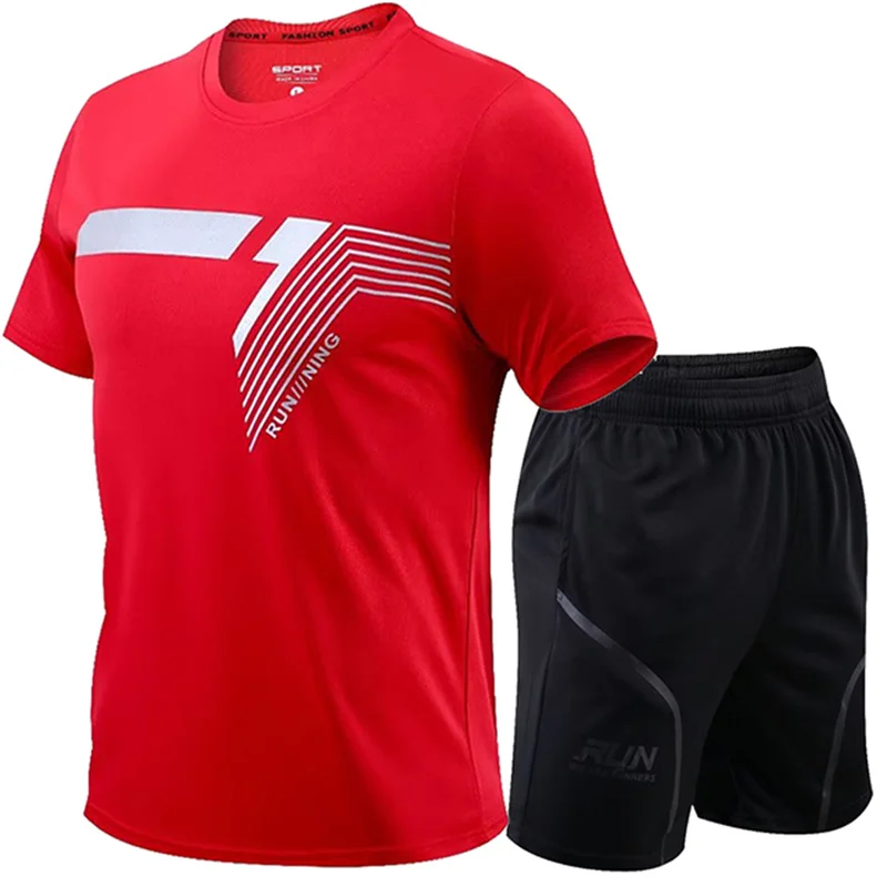 Herren 2 teile/satz Trainings anzug Fitness Fitness Badminton Sporta nzug Kleidung Laufen Joggen Sport tragen Übung Workout Set Sportswear