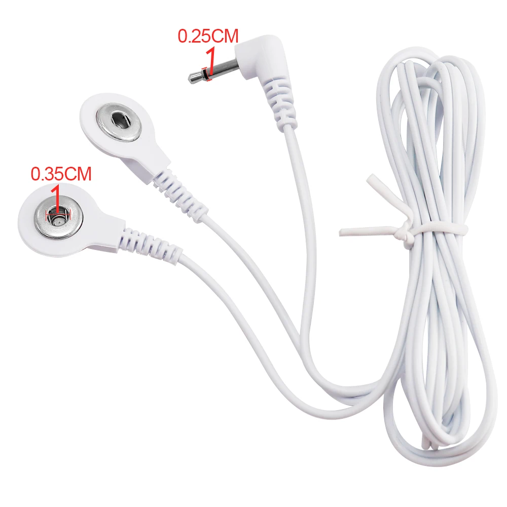 2 Way 3.5mm Button Copper Electric Wire for Tens EMS Massager Electrical Muscle Stimulator Electrode Pads Electrode Cable Wires