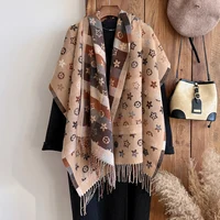 New Brand National Style Cashmere Scarf Winter Women Pashmina Shawls Warm Blanket Wraps Female Foulard Bandana Thick Scarves 5