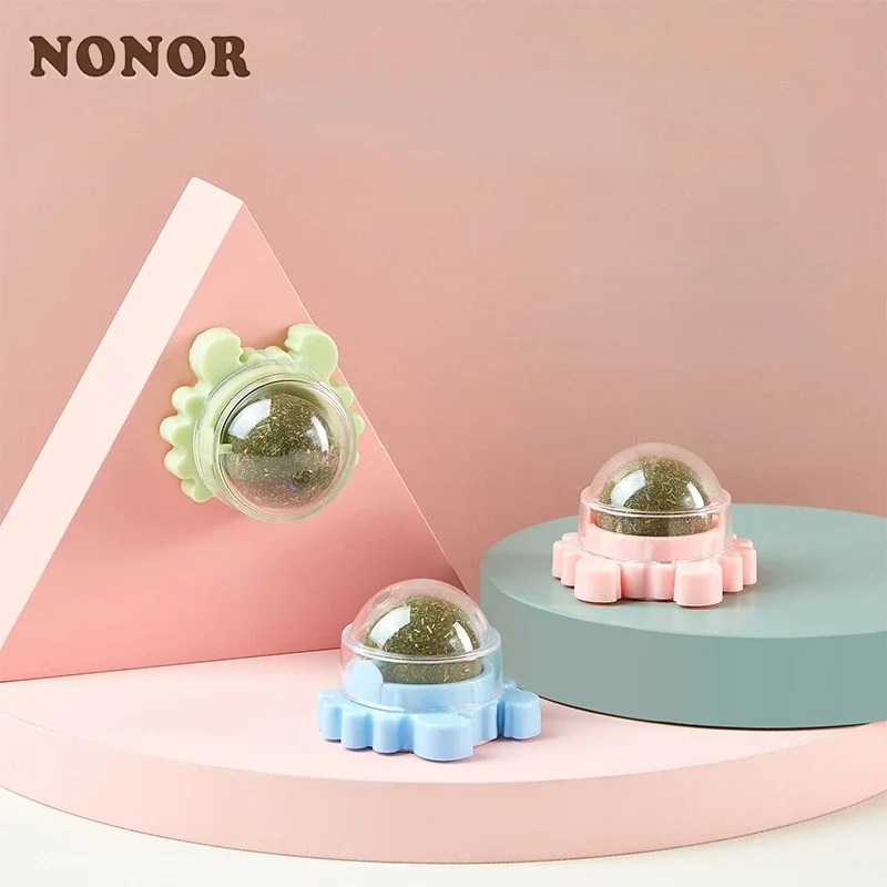 Catnip Ball Rotating Grinding Teeth Interactive Cat Toy Natural Pet Roducts Chewing Kitten Edible Cleaning Teasing Supply