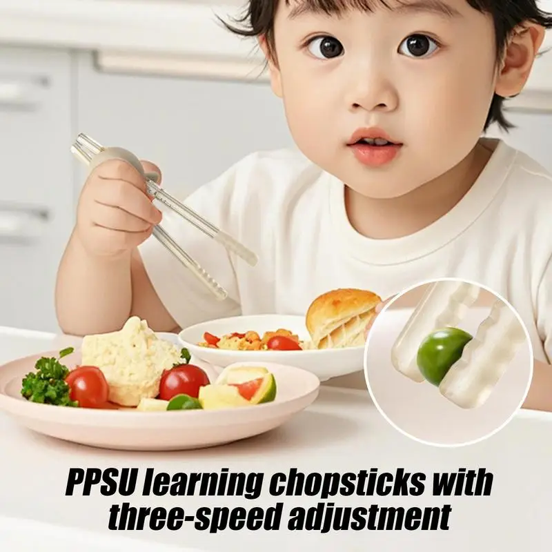 Kids Chopsticks Training Children Chopstick Helper Adjustable Toddler Food Holding Practice Tool For Kids Aged 1 Dishwasher Safe