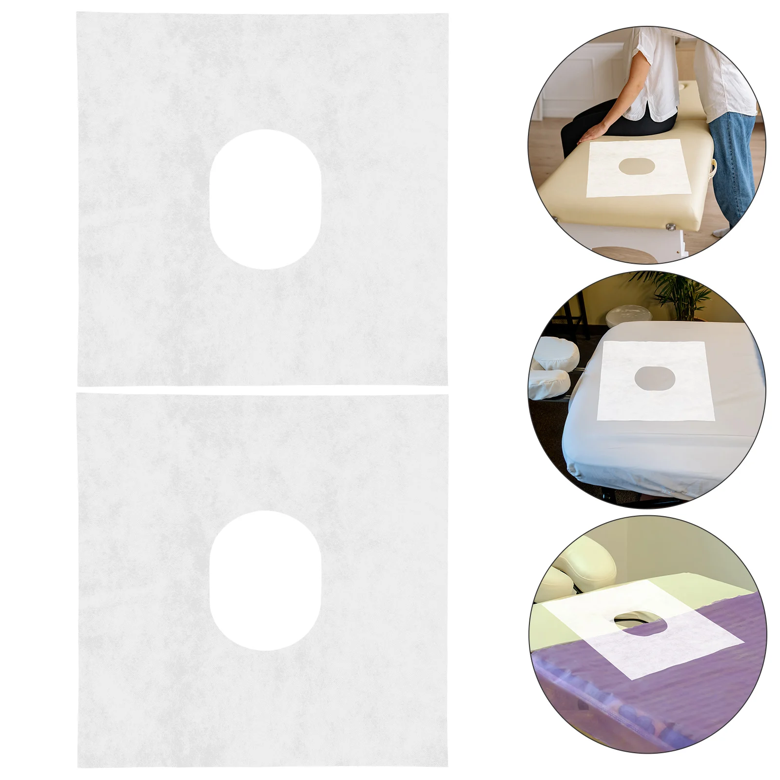 

100 Pcs Disposable Head Gasket Massage Chairs Face Covers Massager Spa Equipment Non-woven Fabric for Table Office