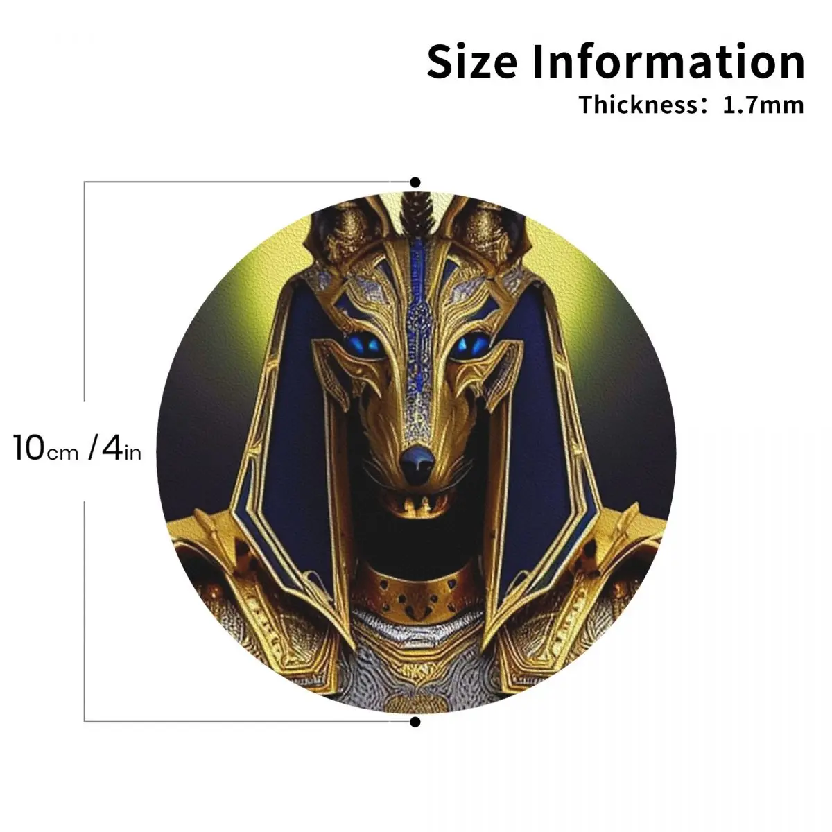 Egyptian God Anubis Art Coasters PVC Leather Placemats Non-slip Coffee Mats for Decor Kitchen Dining Pads Set of 6