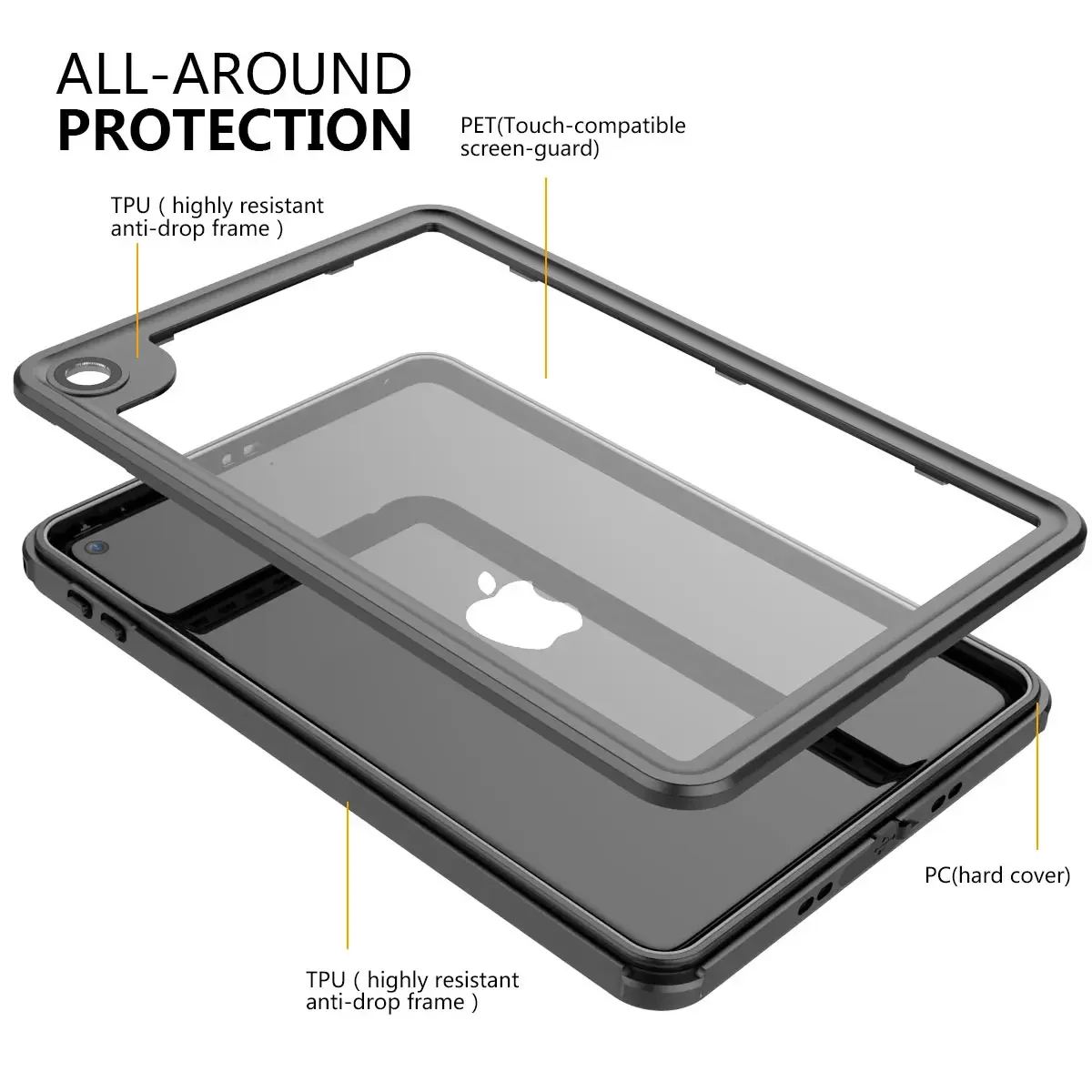 IP68 Waterproof Case For iPad Mini 5 Case Anti-Scratch Full Screen Protector Shockproof Cover For New iPad Mini 4 Case