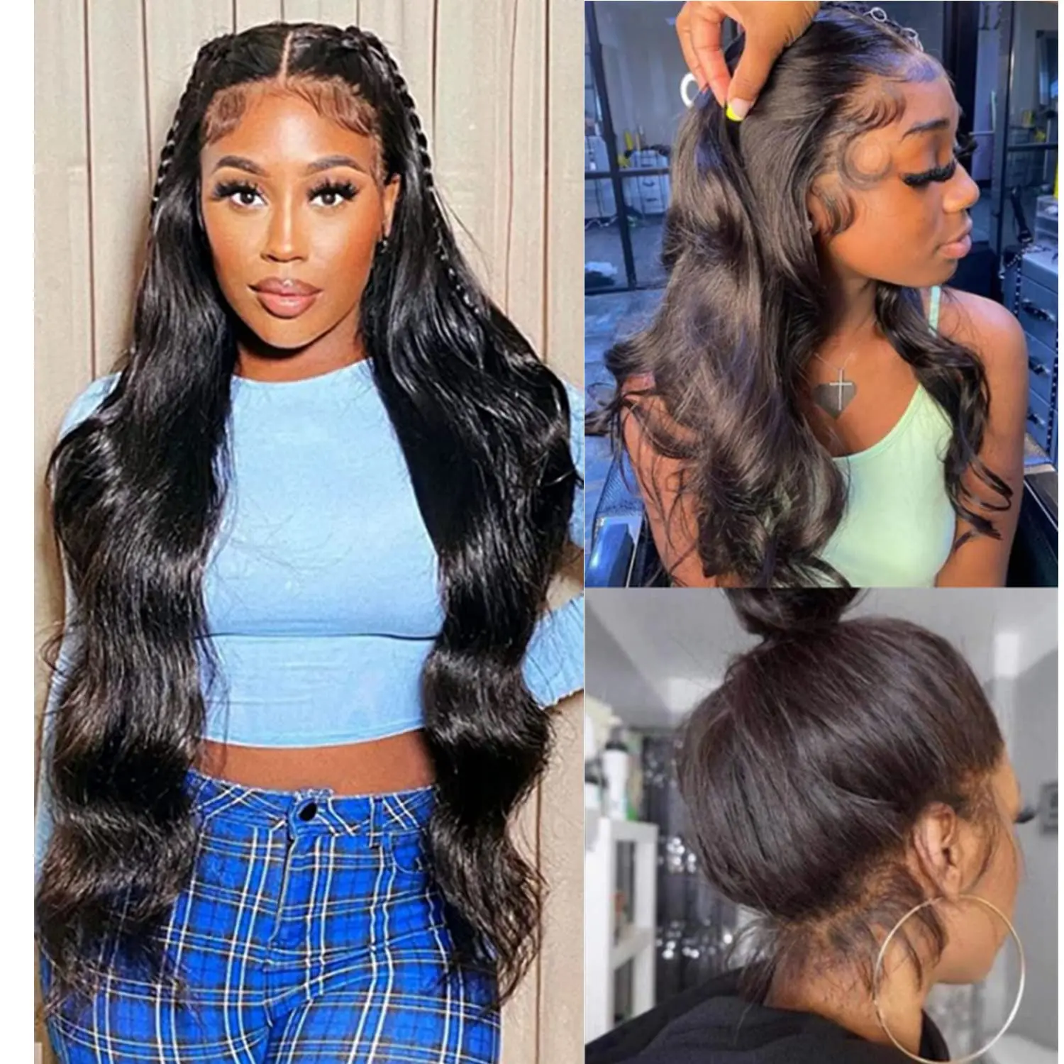 

360 Full Lace Frontal Human Hair Wigs For Women Brazilian Body Wave 13x4 13x6 Transparent Lace Front Human Hair Wig Pre Plucked