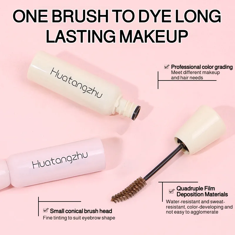 Matiz de sobrancelha natural de longa duração, à prova d'água, à prova de manchas, creme de estilo de sobrancelha, 3 cores, gel de tingimento de sobrancelha