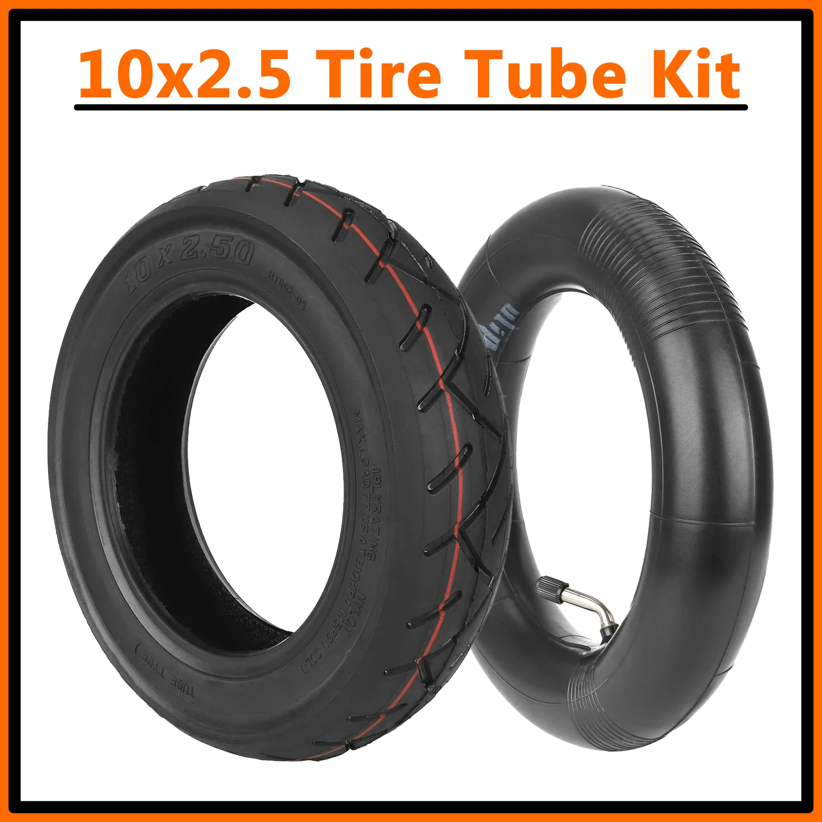 

10x2.5 Electric Scooter Tire & Tube Set Standard Replacement for 10 Inch 2.5 Inch Wide Scooter Tire with Inner Tube Accessories