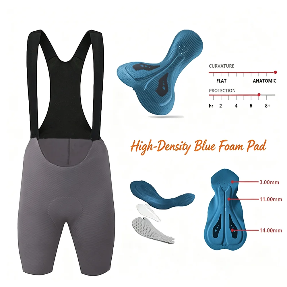 Neue Sommer-Einteiler-Radhose mit hochdichtem blauem Polster, schnelltrocknend, atmungsaktiv, stoßdämpfend, für Straßenradfahrer – Detail 11