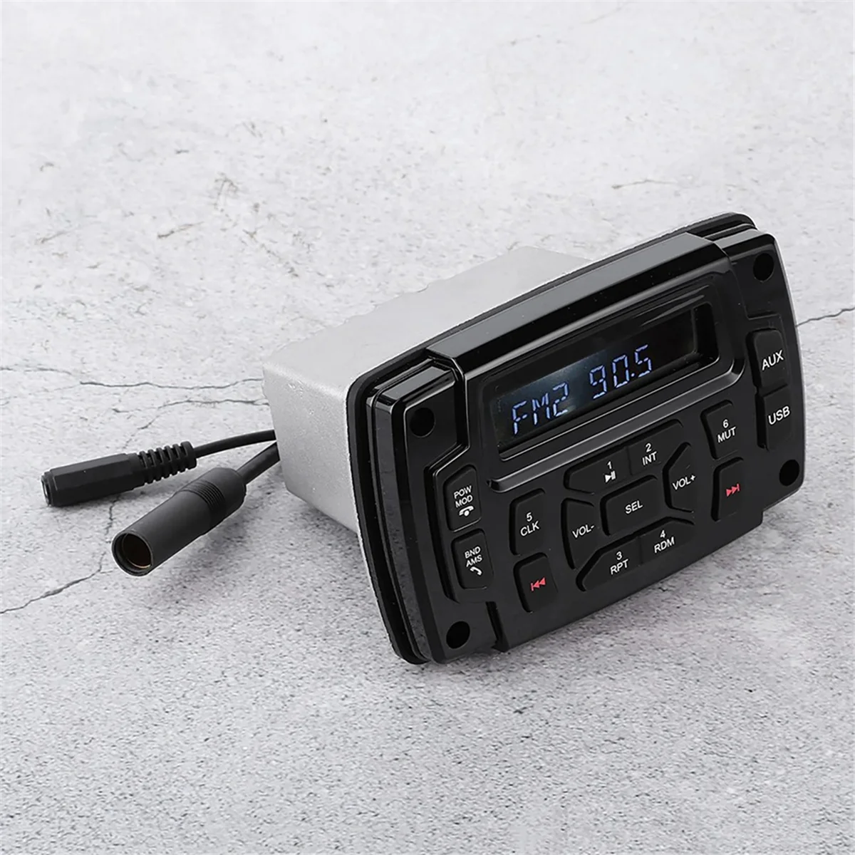 Impermeável MP3 Media Player para Barco, Marinha Stereo, Bluetooth Audio Radio, Receptor AM FM, Acessório impermeável IP66, 12V