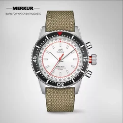 Merkur Men Sports Watch 40mm 60 Seconds Chronograph Vintage Watch Luxury ST1901 Mechanical Watches Sapphire Bezel