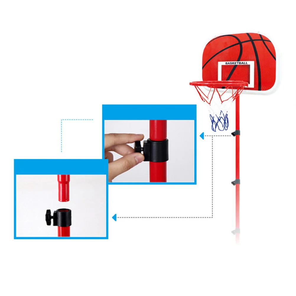 Rack de basquete elevável para crianças, cor brilhante, metal durável, estrutura de esportes internos e externos para crianças, rack de basquete