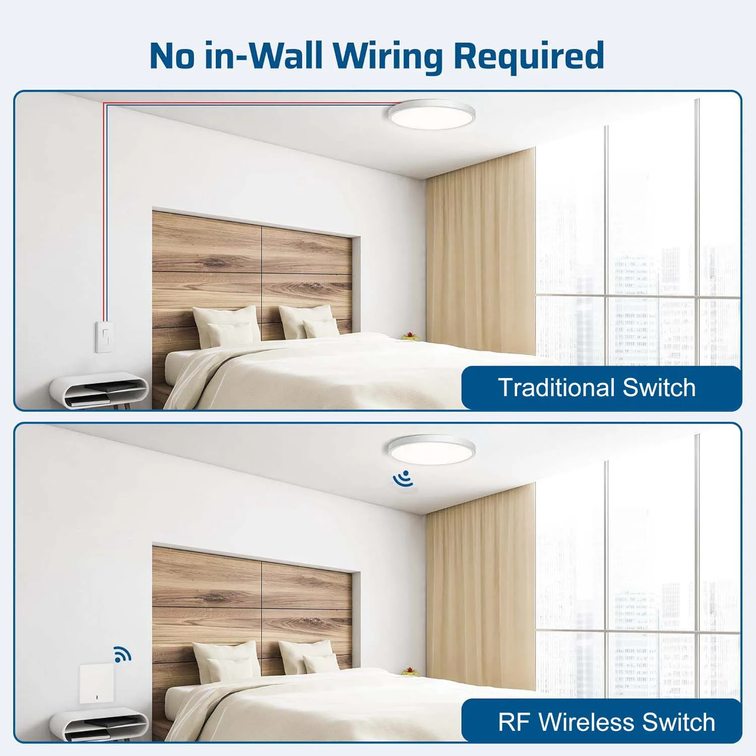 QIACHIP 433MHz Wireless Light Switch AC 110V 220V RF 1/2/3 Gang Remote Control Wall Switch Lighting For Ceiling Lights Lamps