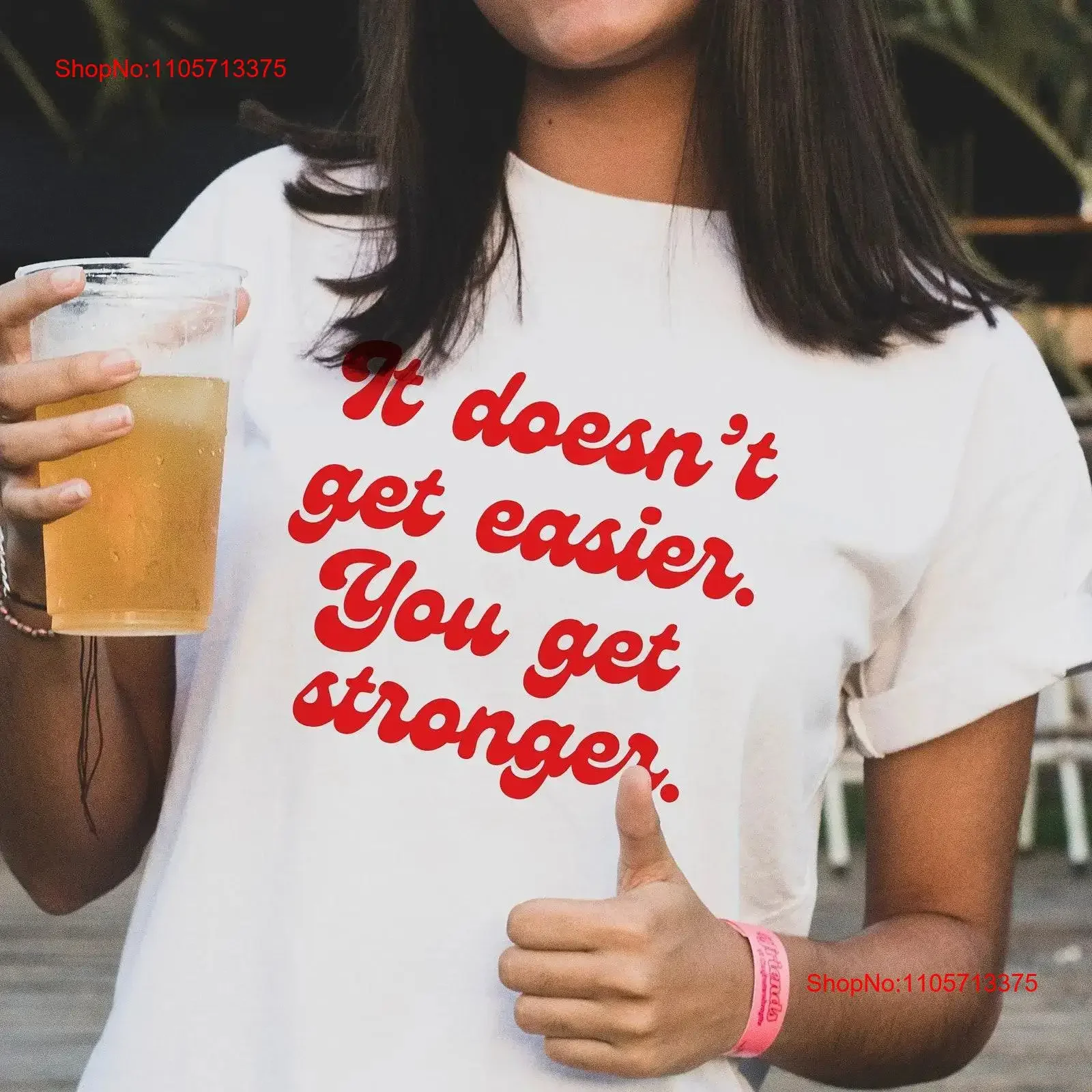 It doesn't get easier you stronger shirt mental health endurance runner marathon motivational self love vintage Washed