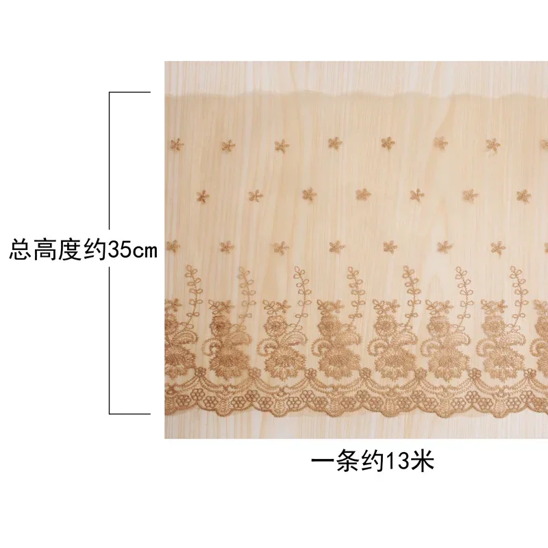 10 M Net Flower Skirt Sofa Curtain DIY Clothing Accessories Embroidered Tulle Laces Fabric  32cm Wide