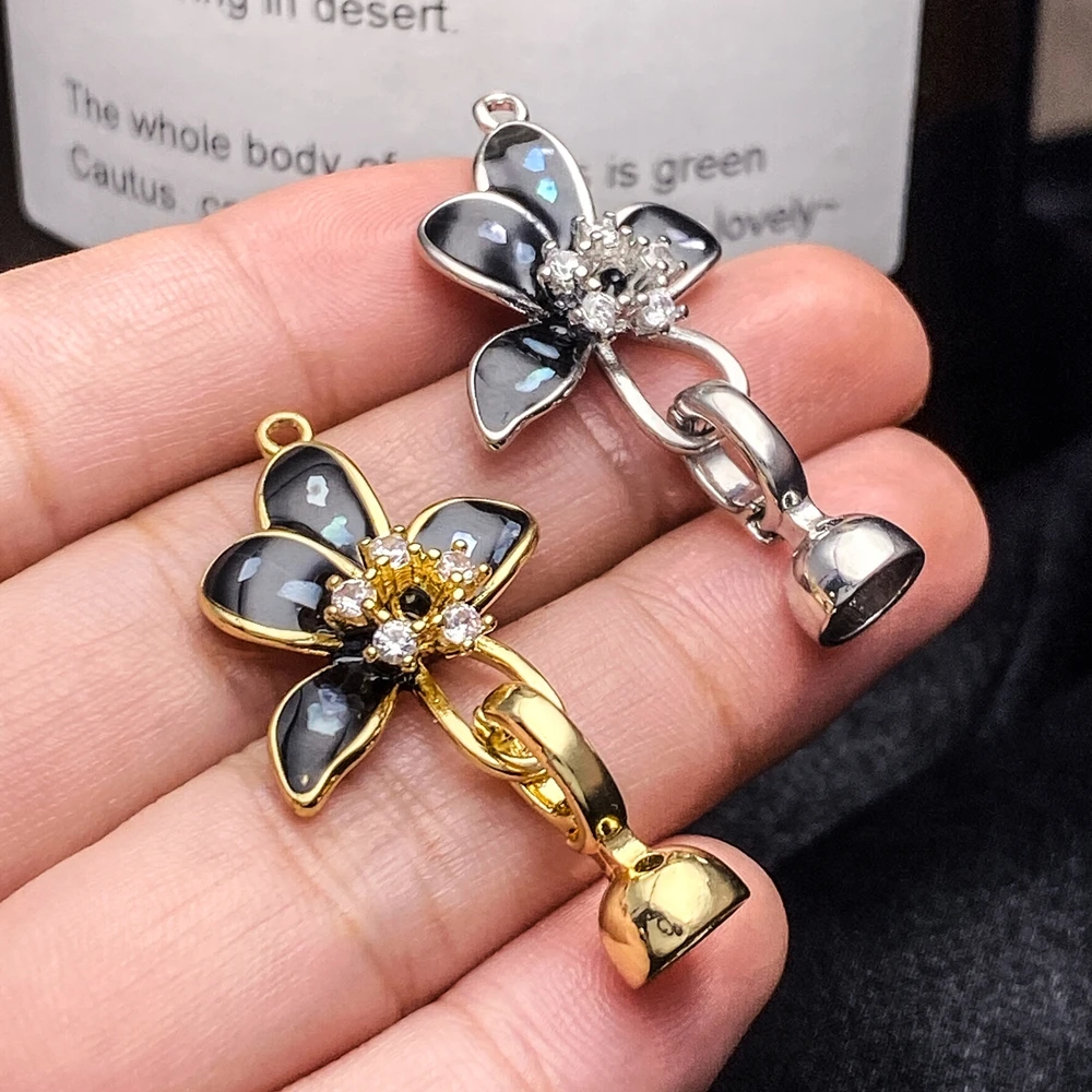 Juya Fiore Decorativo Fatto A Mano Connettore di Chiusura Ganci di Bloccaggio Catenacci Accessori Per Le Donne FAI DA TE Moda Cucito Creazione di Gioielli