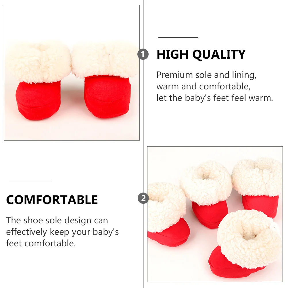 1 par de zapatos de bebé de algodón forrados, calzado cálido de invierno para niños pequeños, Material transpirable respetuoso con la piel, interior y exterior para bebés