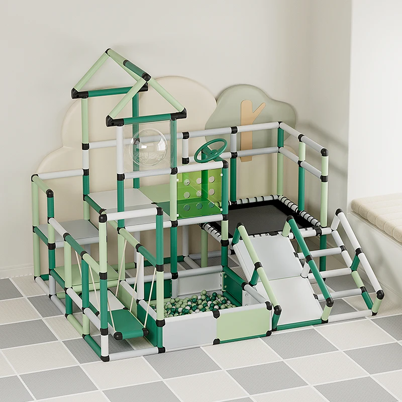 Living Room Child Climbing Frame Pipe Slide DIY Eco-Friendly Plastic Indoor Baby Swing and Slides for Kids School Use