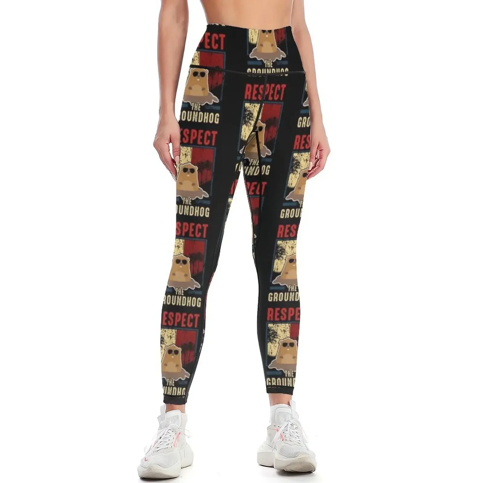 

Cute Respect The Groundhog Funny Groundhog Day Leggings gym sportswear woman sports for gym sportswear gym Womens Leggings