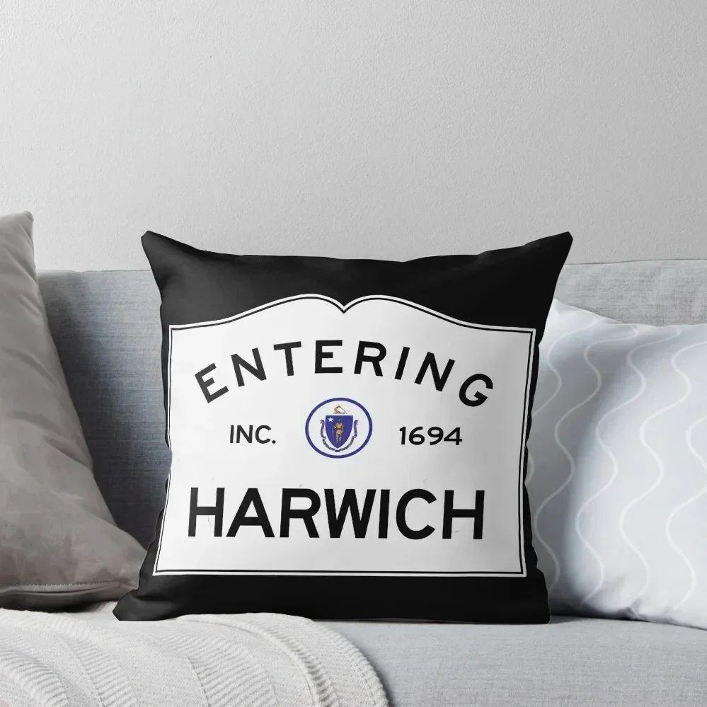 

Entering Harwich Massachusetts - Commonwealth of Massachusetts Road Sign Throw Pillow Sofa Pillow Cover pillow