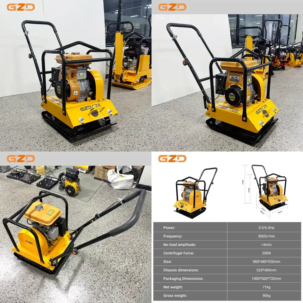 2026 GZD for 5.5 6.5 Engine Forward Vibrating Tamper Plate Compactor Machine for Soil Compaction Construction