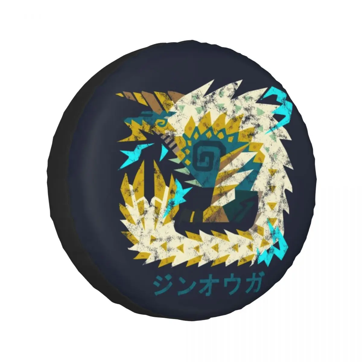 

Пользовательский Monster Hunter World Iceborne Zinogre Kanji Icon, чехол для запасного колеса для Jeep SUV RV 4WD, защитные чехлы для колес 4x4