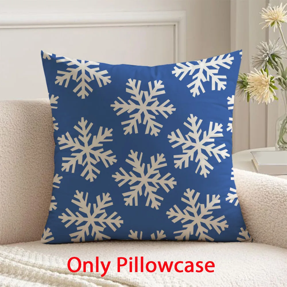 

Snowflake pattern Pillow cover blue winter Merry Christmas decorative 45x45 cushions cover for New Year pillow case