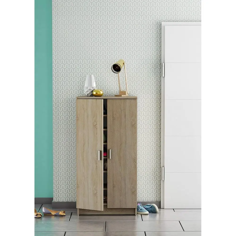 Générique 2-Door Shoe Storage Cabinet, Chipboard, 54.6 x 35.3 x 108.4 cm (LxWxH)