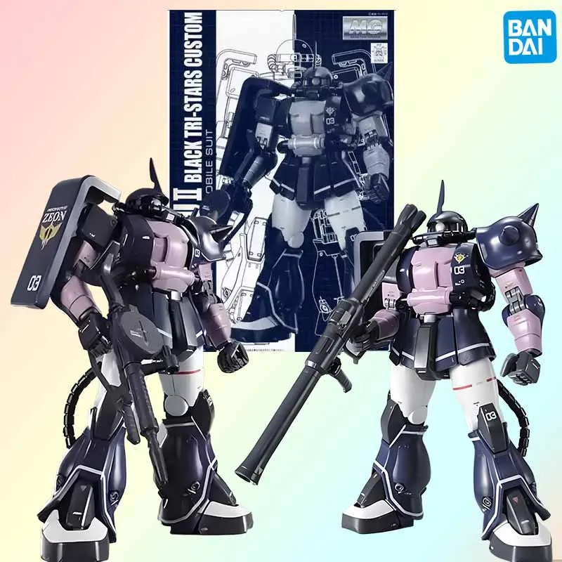

Bandai Original GUNDAM MG MS-06S ZAKU BLACK TRI-STARS CUSTOM Anime Action Figure Assembly Model Toys Collectible Model Ornaments