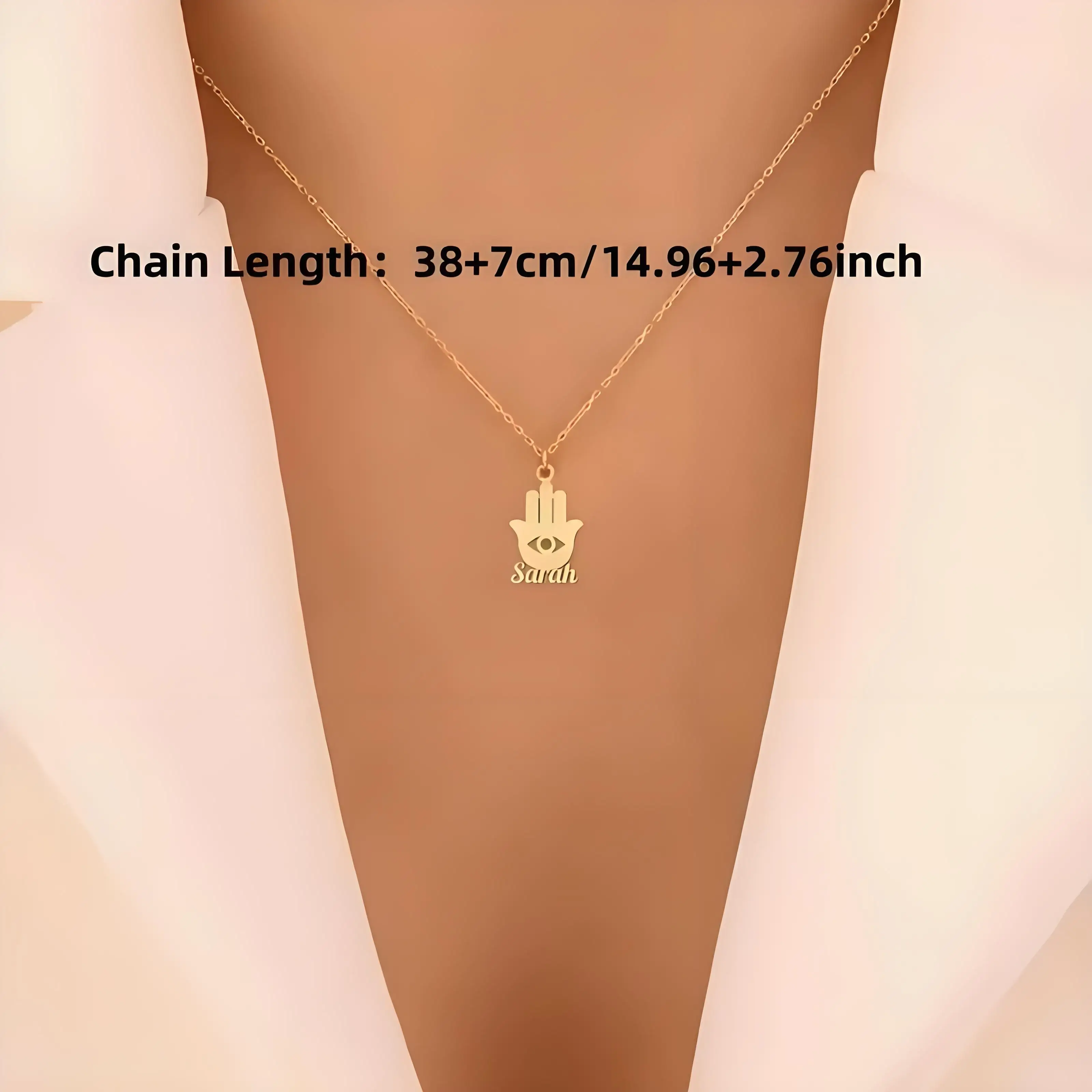 Personalized Hamsa Hand Necklace Custom Name Evil Eye Pendant for Best Friend Sister Birthday Graduation Gift