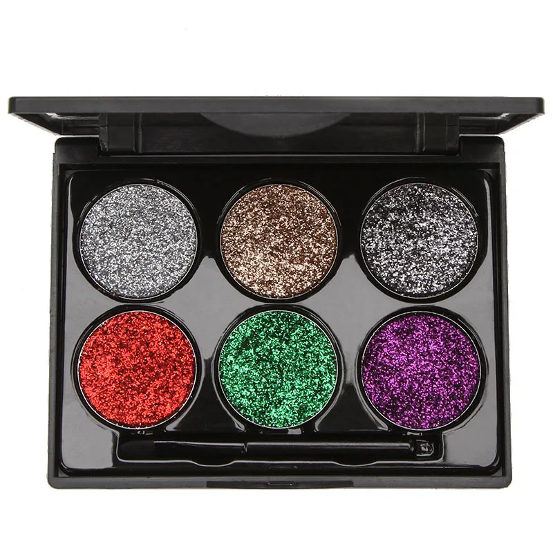 Farben Glitter Zwiebel Pulver Lidschatten Glitter Flash Bühne Make-up Schimmer wasserdicht Make-up Kosmetik mit Pinsel tslm2