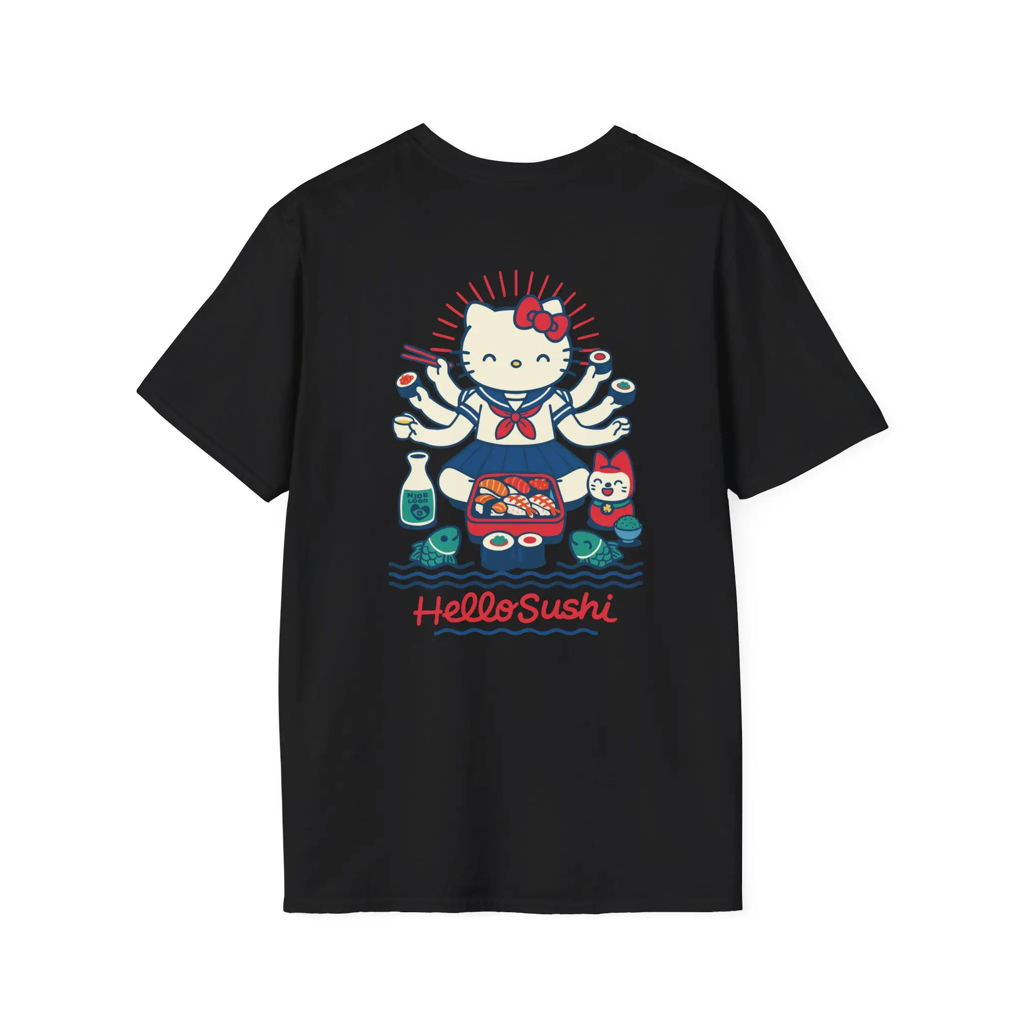 Hello Kitty Sushi T-Shirt: Your Official Sushi Date NIght Uniform High-quality Japanese Style Fashionable Clothing Women T Shirt