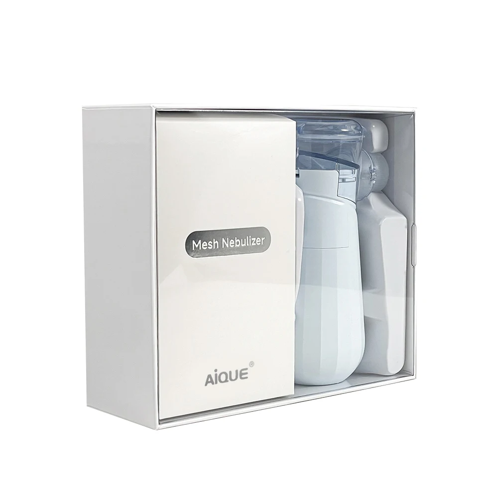 AiQUE Wiederaufladbarer Mesh-Vernebler mit Bildschirm, tragbarer medizinischer Handheld-Nebulizador-Inhalator, Luftbefeuchter, Inhalator, Zerstäuber – Detail 1