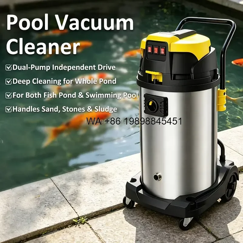 Wmwmnu Heavy Duty Wet Dry Pond Pool Vacuum Cleaner Powerful Suction Multi Filtration for Koi Pond Garden Pond Fountain