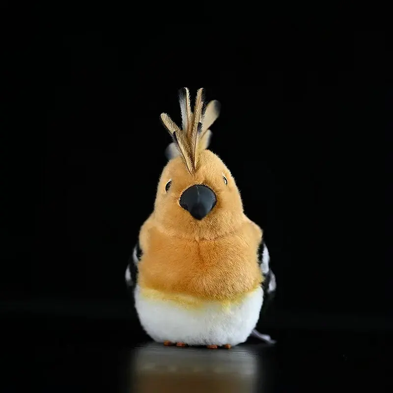 15x14cm Common Hoopoe Plush Toy Cute Birds Woodpecker Plushie Titmouse Peluche Lifelike Stuffed Animals Simulation Doll Gift