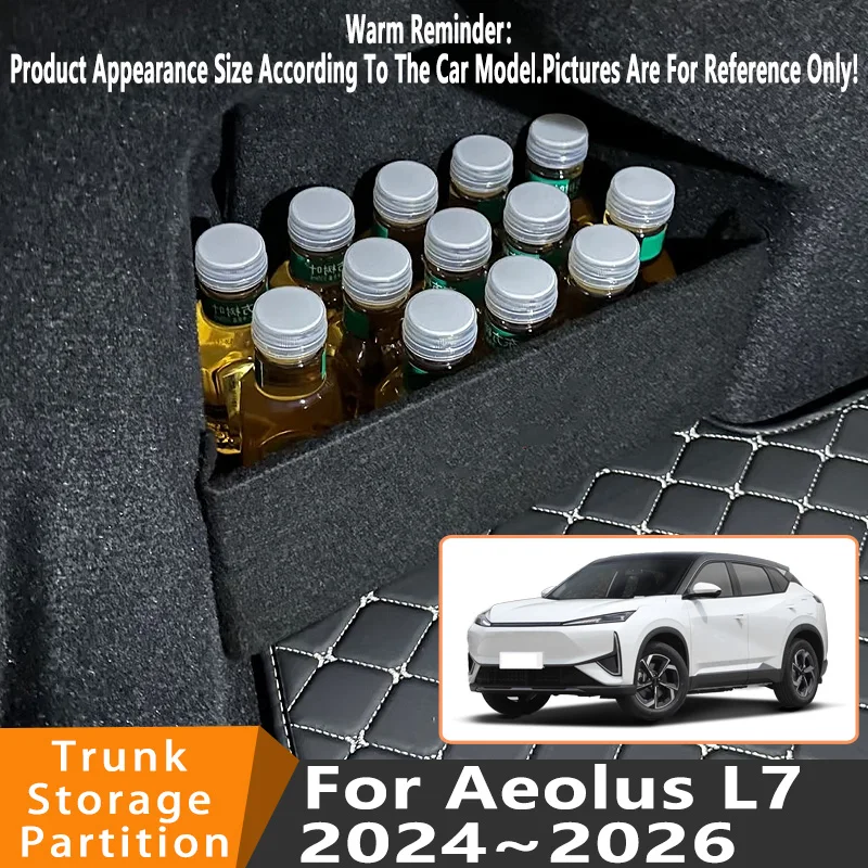 

Автомобильные аксессуары для Aeolus L7 2024 ~ 2026 2025 24 автомобильный органайзер, утолщенная боковая перегородка багажника, детали внутреннего ящика для хранения