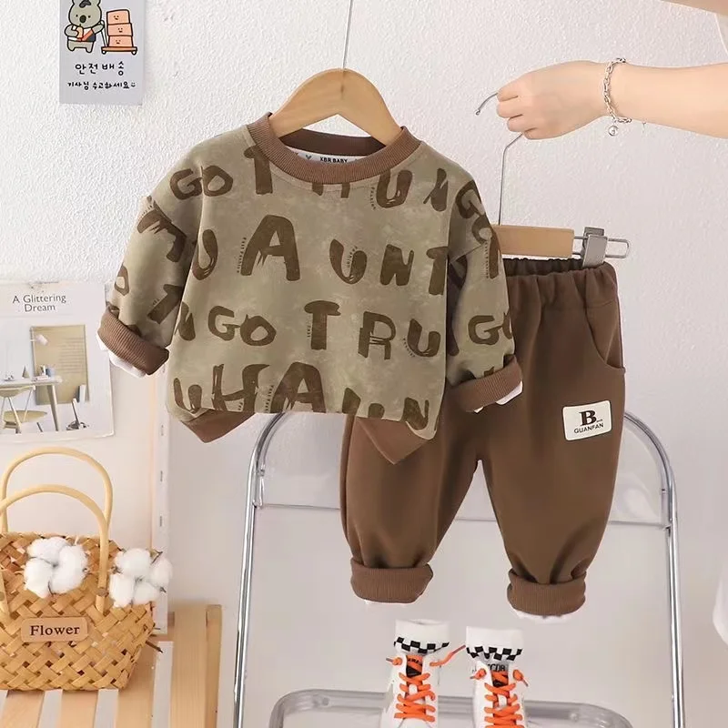 

New Autumn Baby Clothes Set Children Boys Letter T-Shirt Pants 2Pcs/Sets Toddler Clothing Infant Sports Costume Kids Tracksuits