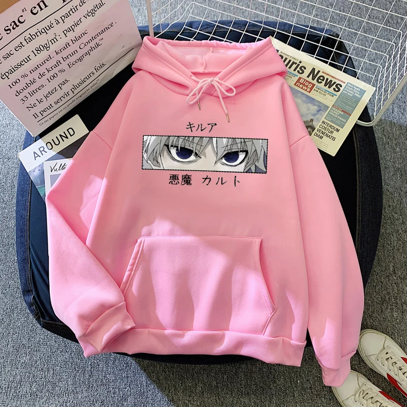 Donne carine Felpe con cappuccio Hunter X Hunter Uomo Donna Pullover Homewear Felpe Killua Zoldyck Hisoka Anime Felpa con cappuccio Streetwear Top