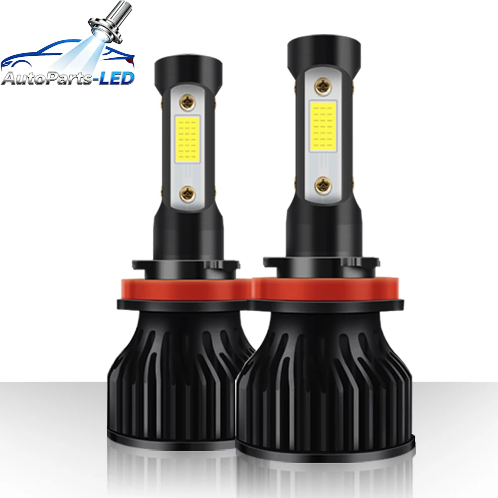 

2pcs LED Headlight Bulbs 4 Sides For H11 H4 H7 9005 9006 2 Sides For H3 H1 880 6500K White Auto Headlamp 12V Four Luminous Faces