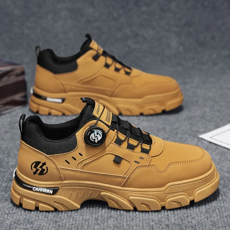 الرجال أحذية رياضية ربيع الخريف جديد عالية أعلى الرجال عارضة الجلود سميكة سوليد العصرية ارتداء مقاومة أحذية بوت قصيرة منصة أحذية رياضية