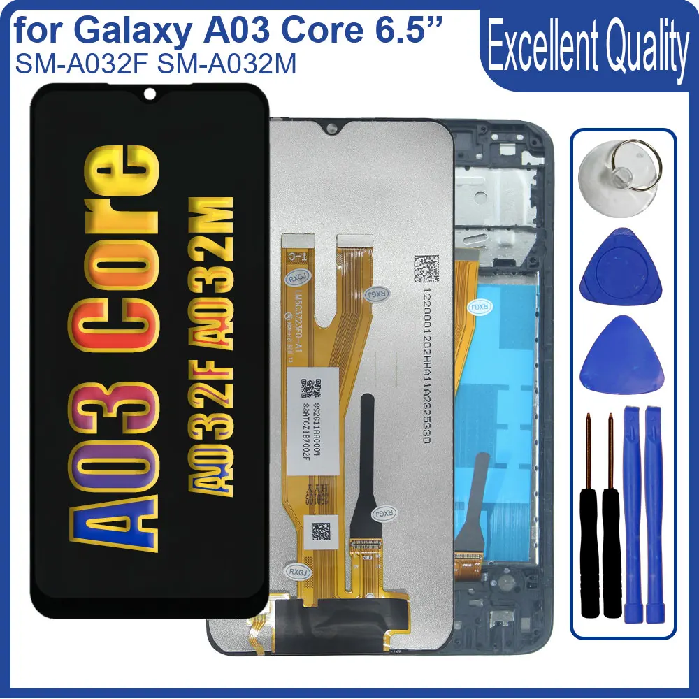 6.5 "a03 núcleo tela para samsung galaxy a03 núcleo display lcd tela de toque digitador assembléia substituição a032f a032m lcd