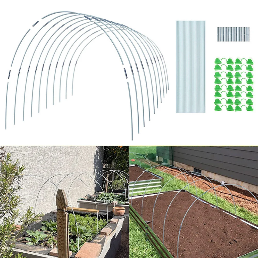 

Garden Greenhouse Hoops Set Gardening Folding Fiber Rod Set Tunnel Arch For Raised Bed Greenhouse Grow Tunnel Support