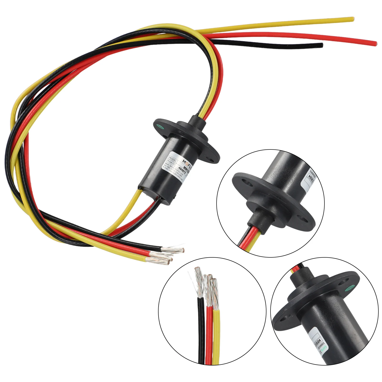 MW1330 Conductive Slip Ring 150RPM 22OD 3-wire 360° Compact High Current Power Low Noise Low Torque Precious Metal Contact