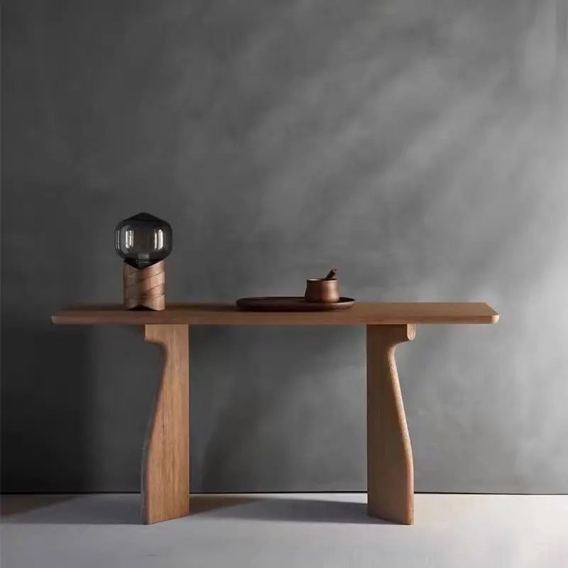 HYS new Chinese-style solid wood entrance porch table Zen table simple corridor warped head hotel end view table against