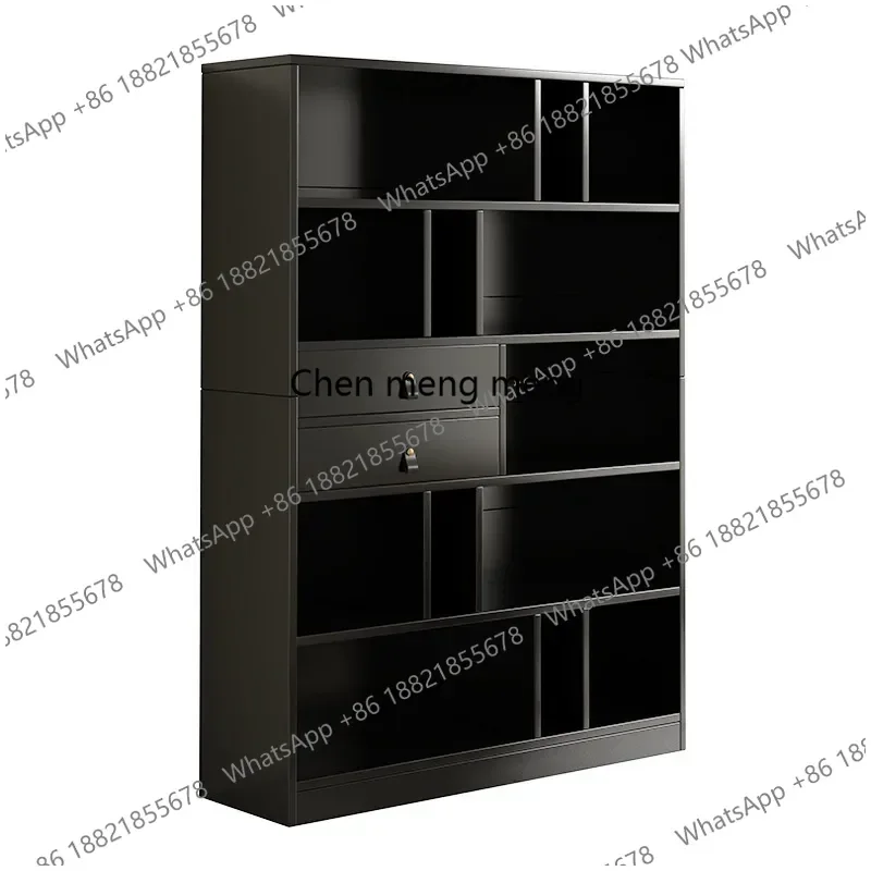 Book Shelf Wall and Bookcase 6-Tier Wooden Bookshelves with Cabinet Doors Display and Office Storage Cabinets Library Furniture