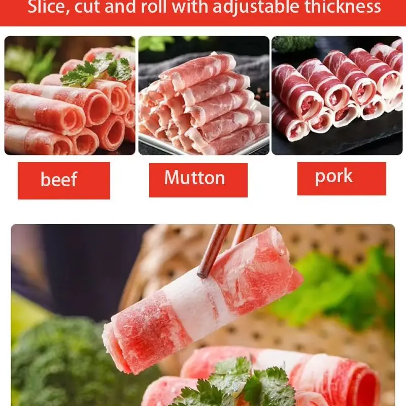 

Новый дизайн, строгальный слайсер для замороженного мяса, машина для нарезки рулетов из баранины, машина для изготовления рулетов из баранины, говядины, колбасы