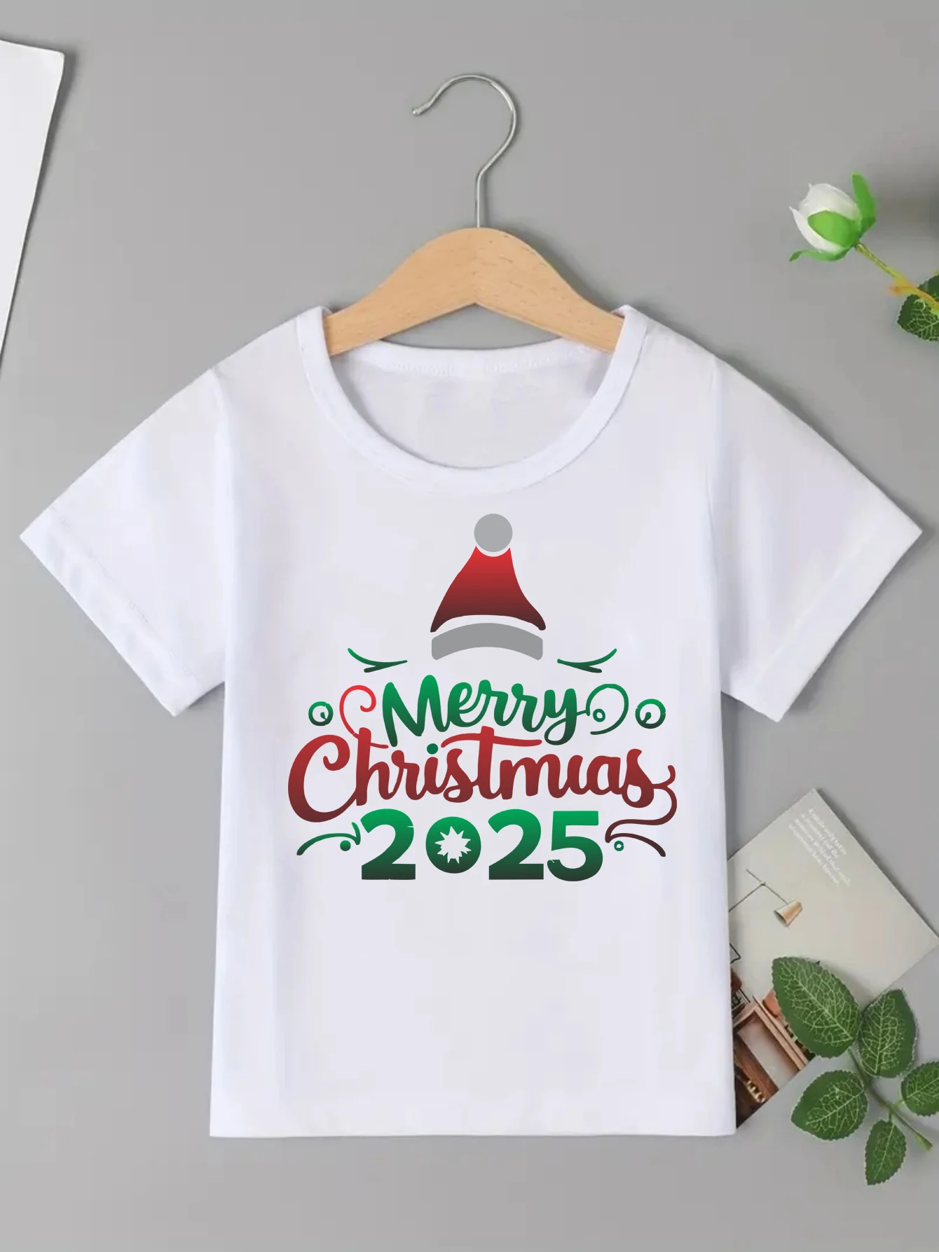 

Merry Chrsitmas 2025 Graphic Printed T Shirt Boys Xmas Gift Shirt Festival Holiday Shirt Kawaii Kids Clothes Toddler T-Shirt