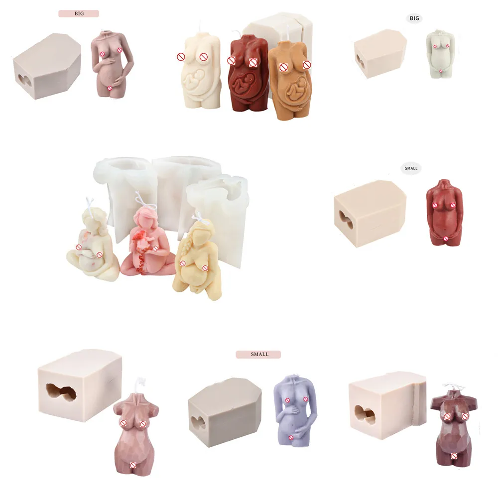 Mother Day Decor Pregnant Woman Candle Mold Silicone Childbirth Female Sculpture Tool Natal Maternity Body DIY Epoxy Resin Mould