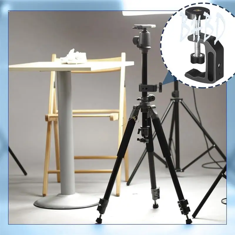

BHBD-Support Clamp Desk Clamp Universal C Clamp With 1/4 Inch And 3/8 Inch Thread Hole Aluminum
