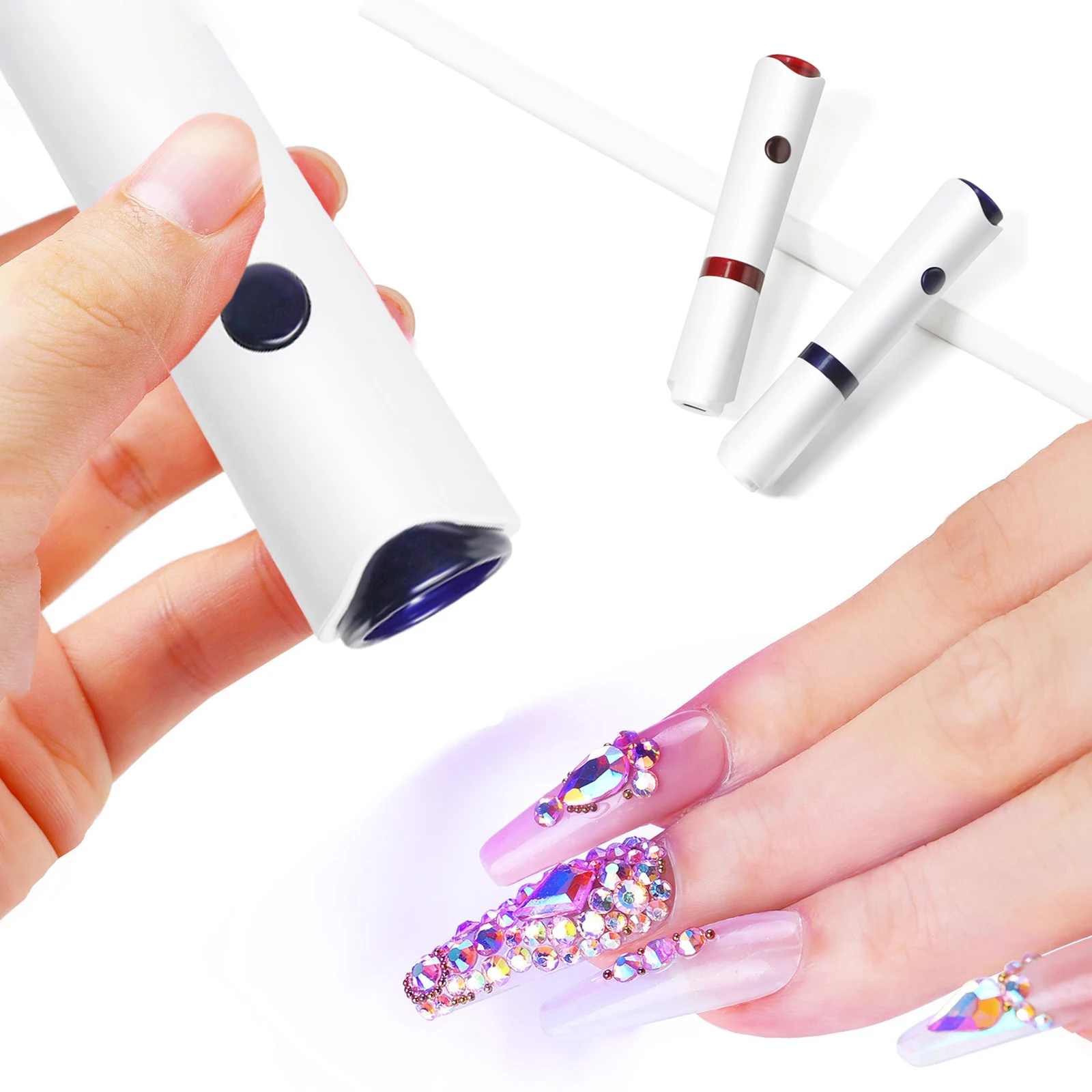 LULAA-Portátil Handheld lâmpada do prego, LED UV recarregável, cura rápida, Gel secagem polonês, Nail Art, Fototerapia Machine Tool