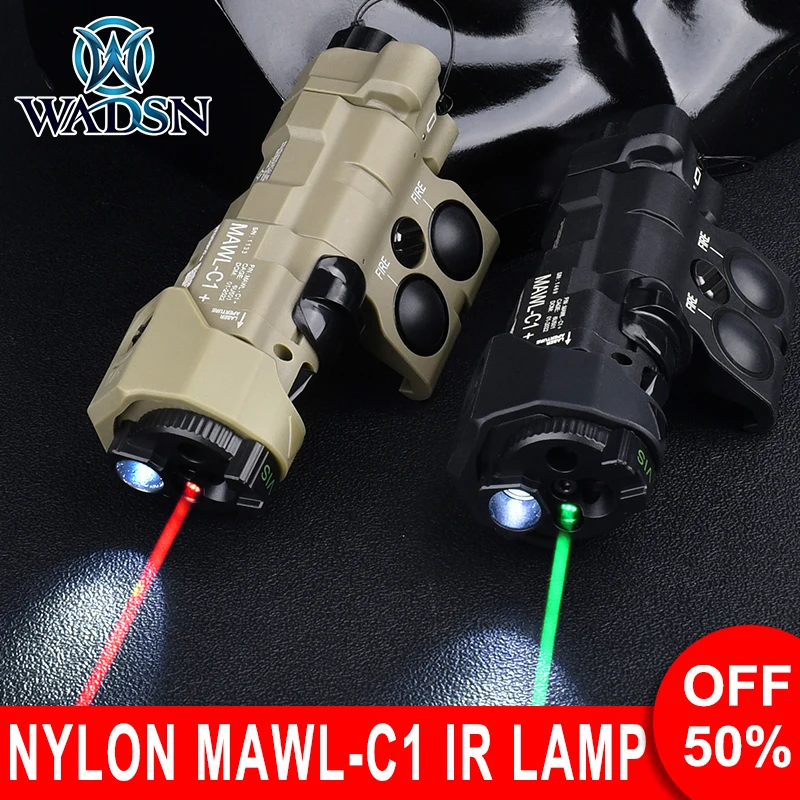 WADSN MAWL-C1 Nylon Full-Function Lamp Red Green Blue Dot IR Fill Light IR Laser Pointer Hunting White LED Spotlight MAWL C1